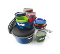 GSI Outdoors Bugaboo Ceramic Camper 4-Person Multi-Coloured Mess Kit with 12-Piece Cooking Set