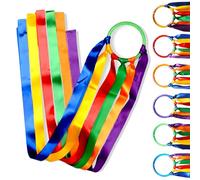 GSi Ribbon Rings for Kids ? 6-Pack with Storage Bag and 12 Flowing Ribbons Each Dance Ribbons, Classroom Movement, Gymnastics, Party Favors