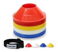 GSi Sports Training Cones for Soccer, PE & Agility Drills | Multiple Shapes & Packs, Bounce-Back Design, Storage Bag & Carry Strap, High Visibility Colors, Indoor & Outdoor Use
