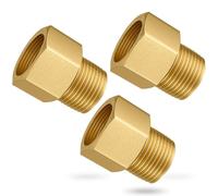 Gsinodrs 3PCS Brass Pipe Fitting, 1/2" Female NPT Thread x 1/2" Male NPT Thread Brass Hex Pipe Fittings Adaptor 1200psi High Pressure
