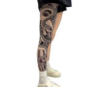 GSJDKN 3D Printed Tights Personality Single-leg Printed Stockings Ultra-thin Realistic Tattoos Prints Tights（Single-leg） (A)
