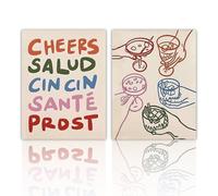 GSJMWD 2Pcs Vintage kitchen Canvas Wall Art Abstract Dinner Table Food Wall Decor Colorful Food Lover for Your Taste Poster Print Artwork for Dining Hotel Kitchen Modern Home Decoration