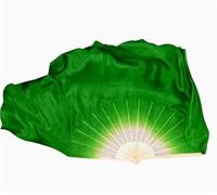 GSJNHY Belly Dance Fan Dance Fan Real Silk 86cm Gradient Folding Veil Hand Paint Bellydance Folk Square Dancer Show Props(Color 14,1pcs Right 1pcs Left)
