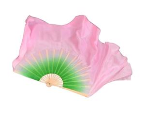 GSJNHY Belly Dance Fan Dance Fan Real Silk 86cm Gradient Folding Veil Hand Paint Bellydance Folk Square Dancer Show Props(Color 3,1pcs Right 1pcs Left)