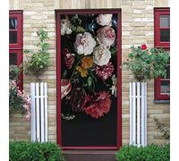 GSKBDQ 3D Door Stickers Murals Art Flower Photography Creative 3D Door Self Adhesive Sticker Decal Art Decor Removable Waterproof Mural Poster Bedroom Office Home Nursery Decoration 77X200Cm