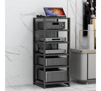 GSKDZG 3 4 5 6 Tier AV Media Stand Height Adjustable Audio Rack Record Player Stand Wooden Shelf Stereo Rack Media Storage Cabinet HiFi Rack(Black,6 Tier)
