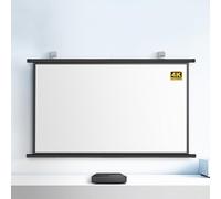 GSKDZG 40" 50" 60" 72" Projection Screen 4K HD Home Theater Manual Pull Down Movie Screen, Anti-Crease, Easy Roll Up (72 Inch (16:9), Black, Glass Fiber, Smooth Matte White)