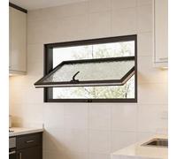 GSKDZG Basement Hopper Window Replacement Shed Window Flush Mount Bathroom Windows for Garage RV Kitchen Warehouse Chicken Coop(Black,W50 x H40cm (20" x 16"))