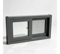 GSKDZG Basement Window Replacement Sliding Window Aluminum Shed Windows Flush Mount Bathroom Windows with Tempered Glass and Screen(Gray,W40 x H50cm (16" x 20"))
