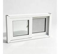 GSKDZG Basement Window Replacement Sliding Window Aluminum Shed Windows Flush Mount Bathroom Windows with Tempered Glass and Screen(White,W50 x H40cm (20" x 16"))