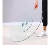 GSKDZG Glass Turntable For Dining Table Lazy Susan 24" 28" 31" 36" 40" Tabletop Rotating Serving Tray Large Swivel Serving Plate, Easy To Share Food(60cm (24inch))