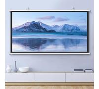 GSKDZG Manual Pull Down Projector Screen 30" 40" 50" 60" 72" Home Theater Projection Screen HD 4K 4:3 16:9 Format Movie Screen For Indoor Outdoor, Anti-Crease(40 Inch (16:9))