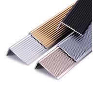 GSKDZG Non Slip Stair Nosing Stair Edge Protector Strip, Wide 3cm 4cm 5cm 7cm 10cm Aluminum Stair Nose Edging Trim Strip L Shaped Step Edge Trim Strip For Indoor And Outdoor(Black,5cm)