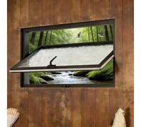 GSKDZG Shed Window Replacement Basement Hopper Window Flush Mount Bathroom Windows for Garage RV Kitchen Cabin Barn Warehouse(Black,W50 x H40cm (20" x 16"))