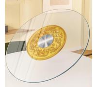 GSKDZG Tempered Glass Turntable 60cm 70cm 80cm 90cm Swivel Lazy Susan For Kitchen Dining Table Large Serving Plate Transparent Round Rotating Serving Tray(70cm (28inch))