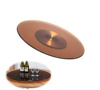 GSKFXJ Brown Glass Lazy Susan for Dining Table 27in 32in Round Tabletop Rotating Tray Not Easy Dump, Large Lazy Susan Turntable for Family Dinners, Parties, Weddings(70cm/28in)