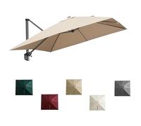 GSKFXJ Square Replacement Canopy For Cantilever Umbrella 8'x8' Patio Umbrella Top Cover 8 Ribs Outdoor Market Parasol Replacement Cloth(Khaki,3x3.0m/9.8x9.8ft)
