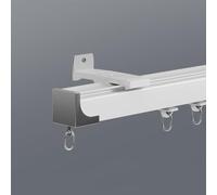 GSKFXJ Straight Rail Curtain Track, Wall Or Ceiling Mount Curtain Rails For 80in-160in Long Window, Aluminum Curtains Track Kit For Room Divider(White-Side,290cm/114.2in)