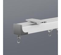 GSKFXJ Straight Rail Curtain Track, Wall Or Ceiling Mount Curtain Rails For 80in-160in Long Window, Aluminum Curtains Track Kit For Room Divider(White-Top,290cm/114.2in)