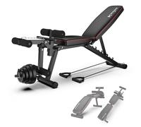 GSKJJT Workout Bench 200kg/440lb Incline Decline Flat Bench Press Adjustable Weight Bench with Leg Extension for Full All-In-One Body Workout