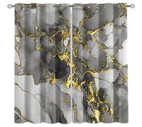 GSKOQD Blackout Curtains For Bedroom Living Room Eyelet Window Treatments 3D White Black Gold Texture Art Pattern 264X214Cm Super Soft Thermal Insulated Kids Nursery Ring Top Curtains 2 Panels