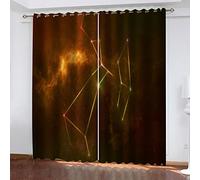 GSKOQD Blackout Eyelet Curtains 170X200Cm Super Soft Energy Saving Bedroom Living Room Ring Top Window Treatments 3D Space Galaxy Planet Pattern, For Nursery Home Decoration 2 Panels