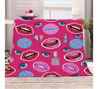 GSKOQD Blankets And Throws 3D Red Lip Prints Soft Cozy Blanket Throw, Blanket For Kids Teens Adults 150x200Cm Warm Fleece Blanket Bed Couch Sofa, Print Boys Plush Sherpa Fleece Bed Blanket