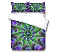 GSKOQD Duvet Cover Set Double Bed 200X200Cm - Abstract Colorful Spiral Pattern 3 Pcs Bedding Set With Zipper Closure And 2 Pillow Covers 50X75Cm Ultra Soft Easy Care Microfiber Quilt Cover Set