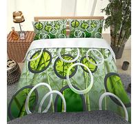 GSKOQD Duvet Cover Sets Super King Size - 3 Pieces Creative Green Bamboo Forest Microfiber Polyester Bedding Set, Ultra Soft Quilt Duvet Cover 260X220Cm With 2 Pillowcases, For Baby Kids Adults Tee