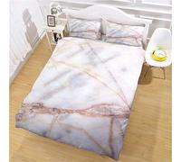 GSKOQD Duvet Covers Double Bed, 3 Pieces 3D Marble Slab Printing Pattern Kids Boys Girls Winter Bedding Sets, Ultra Soft Microfiber Christmas Quilt Cover 200X200Cm + 2 Pillowcases, Zipper Closure