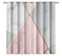 GSKOQD Eyelet Curtains For Living Room 200X160Cm 3D Grey Pink Geometric Art Printed Pattern, Super Soft Thermal Insulated Blackout Curtains Kids Bedroom Nursery Home Decoration, 2 Panels