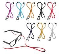 GSKQCRPR 5 Pack Adjustable Eyeglass Straps，Colorful Elastic For Non-slip Rope Anti-slip Kids & Adults Eyeglasses Sunglasses Strap, 5 Color Set (Black/Navy/Red/Purple/Sky Blue)