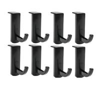 GSKQCRPR 8 Pack Heavy Duty Adhesive Headphone Hooks Universal Self Adhesive Headphone Holder for Desk/Wall, Strong Stick On Hooks for Home/Office Use (Black)