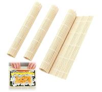 GSKQCRPR Bamboo Sushi Making Kit - 3Pcs Sushi Rolling Mat with Rice Spreader, Non-Stick & Easy Clean Sushi Rolling Mats for Beginners, DIY Sushi Roller Set for Home/Party/Culinary Class