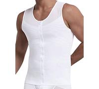 GSKS Mens Body Shaper With Zipper Slimming Shapewear Compression Shirt Elastic Vest Slim Undershirt