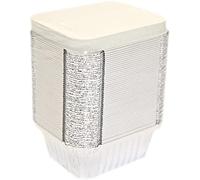 Uk Store 100 x ALUMINIUM FOIL FOOD CONTAINERS Large + LIDS No6a Order before 12 noon for same day dispatch weekdays only,L 20cm x W 10cm x D 6cm (approx).
