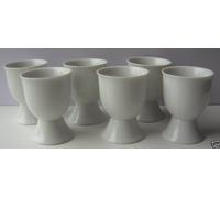 GSL 6 x White Porcelain Egg Cups