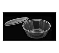 GSL Plastic Food Grade Storage Containers with Hinged Lids - 50 x 150ml 6oz - Perfect for Sauces, Dips, Deli Products - BPA Free - Size H 3.5cm, Top Width 10cm, Base Width 7.5cm