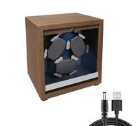 Gslnjni Automatic Watch Winder for 3 Watches, Rotator Watch Winder Box with LED Blue Light, 4 Modes Setting, Quiet Motor, Stop When Opening the Cover, for Women and Men (Walnut Wood Grain)