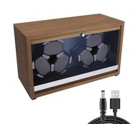 Gslnjni Automatic Watch Winder for 6 Watches, Rotator Watch Winder Box with LED Blue Light, 4 Modes Setting, Quiet Motor, Stop When Opening the Cover, for Women and Men (Walnut Wood Grain)