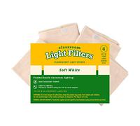 GSM Brands Fluorescent Light Diffuser Covers (Set of 4) Filters Light for Classrooms and Offices - Flame-Retardant Fabric (Soft White)