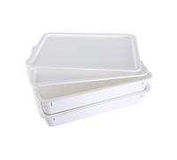 GSM Brands Pizza Dough Proofing Box - Stackable Commercial Quality Trays with Covers (17.25 x 13 Inches) - 2 Trays and 2 Covers