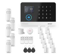 GSM & WIFI Wireless Home Security Systems 2.4-inch LCD Screen, 100+ Sensors, 120dB Siren Smart APP & Alexa Control Scheduled Arm/Disarm & 9-Language Support