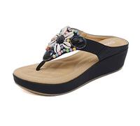GSNOW Women Comfy Platform Wedge Open Toe Sandal Shoes Summer Beach Travel Shoes 5 UK