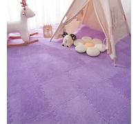 Gsogcax 10PCS Foam Play Mats for Floor 30x30cm Rugs for Living Room Soft Shaggy Rug Baby Large Interlocking Foam Play Mat Carpet Squares Anti-Skid Floor Carpet - Purple