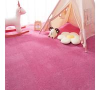 Gsogcax 10PCS Foam Play Mats for Floor 30x30cm Rugs for Living Room Soft Shaggy Rug Baby Large Interlocking Foam Play Mat Carpet Squares Anti-Skid Floor Carpet - Hot Pink