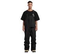 GSOU SNOW Mens Baggy Snowboard Bibs Ski Salopettes Breathable Snow Trousers | 15K Waterproof,Lightweight Breathable,Unisex Cargo Ski Pants for Snow Sports,Adjustable Braces&Waist,Freeride Snowboarding