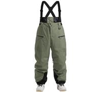 GSOU SNOW Mens Oversized Ski Trousers Baggy Snowboard Trousers Ski Salopettes Snow Pants with Braces - Unisex Waterproof Windproof Breathable Insulated Warm Army Green