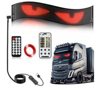 GSOWO Upgrade Devil Eyes Light, 14.7''x3.6'' Full Color Big Eye Flex Signs for Windshield, Programmable LED Display for Car, Scrolling Led Light Sign for Car Window, 1 PC