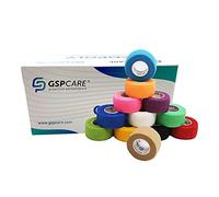GSPCARE Cohesive Bandage Wrap 2.5cm X 4.5m, 12 Rolls Non-Woven Kinesiology Sports Tape Pet Vet Wrap Bandage Tape, Strong Elastic Cohesive Tape for Wrist Ankle Strains Sprains Swelling(Multicoloured)